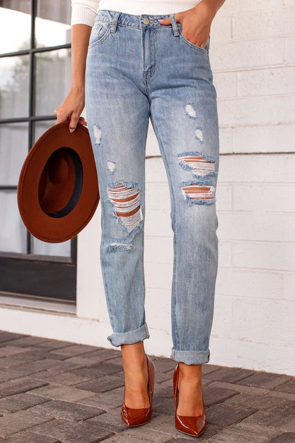 Nuna Light Wash Distressed Jeans | Shop Priceless