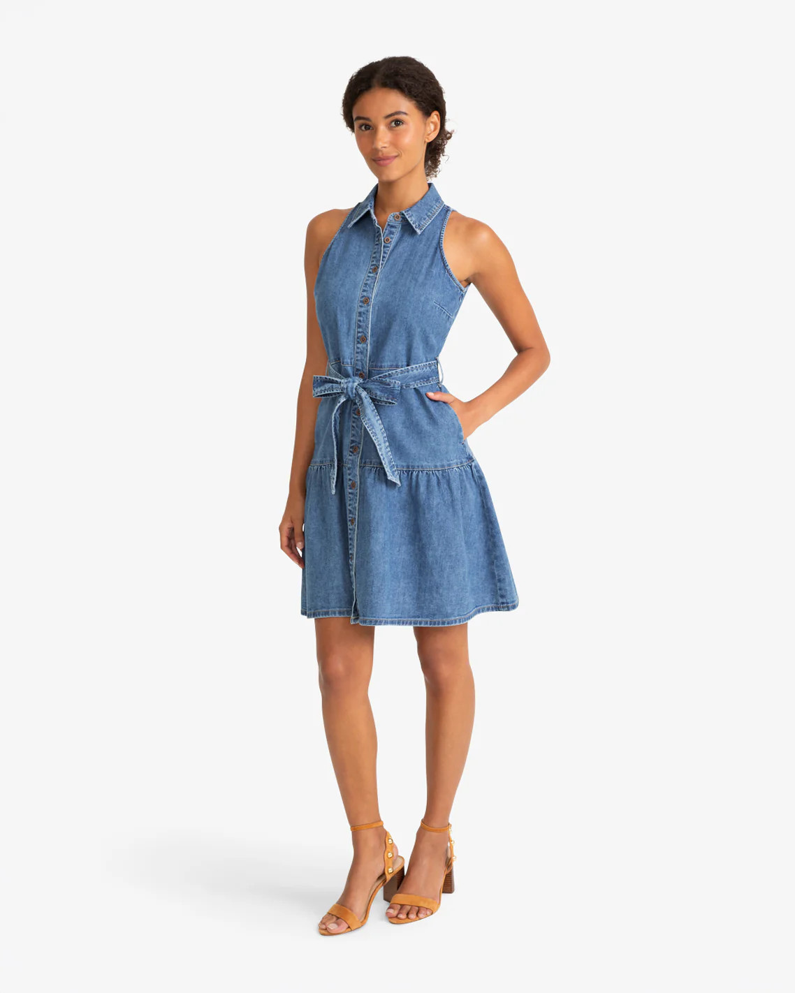 Lexi Sleeveless Tie Waist Dress | Draper James (US)