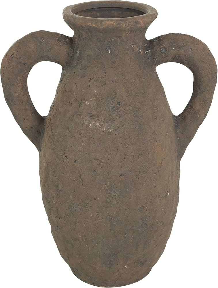 Deco 79 Ceramic Handmade Decorative Vase Textured Centerpiece Vase with Wide Rounded Handles, Flo... | Amazon (US)
