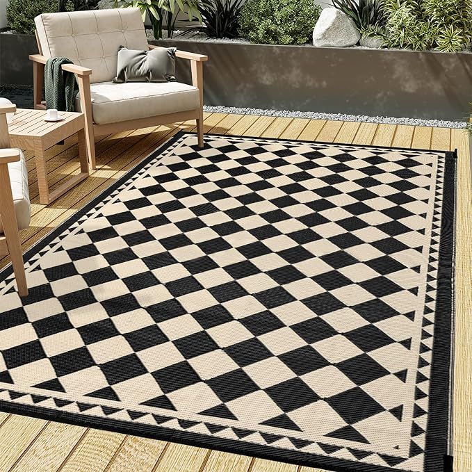HUGEAR Outdoor Rug for Patios Clearance,Waterproof Mat,Large Outside Carpet,Reversible Plastic St... | Amazon (US)