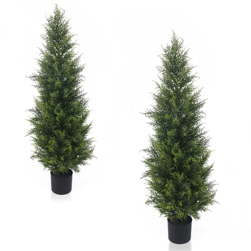 AIPETREE 4Ft Artificial Pine Tree, 2Pack Artificial Trees Outdoor, Realistic Faux Pine Trees | No Maintenance, Outdoor Artificial Vegetation, Artificial Shrubs, Outdoor Christmas Trees | Amazon (US)