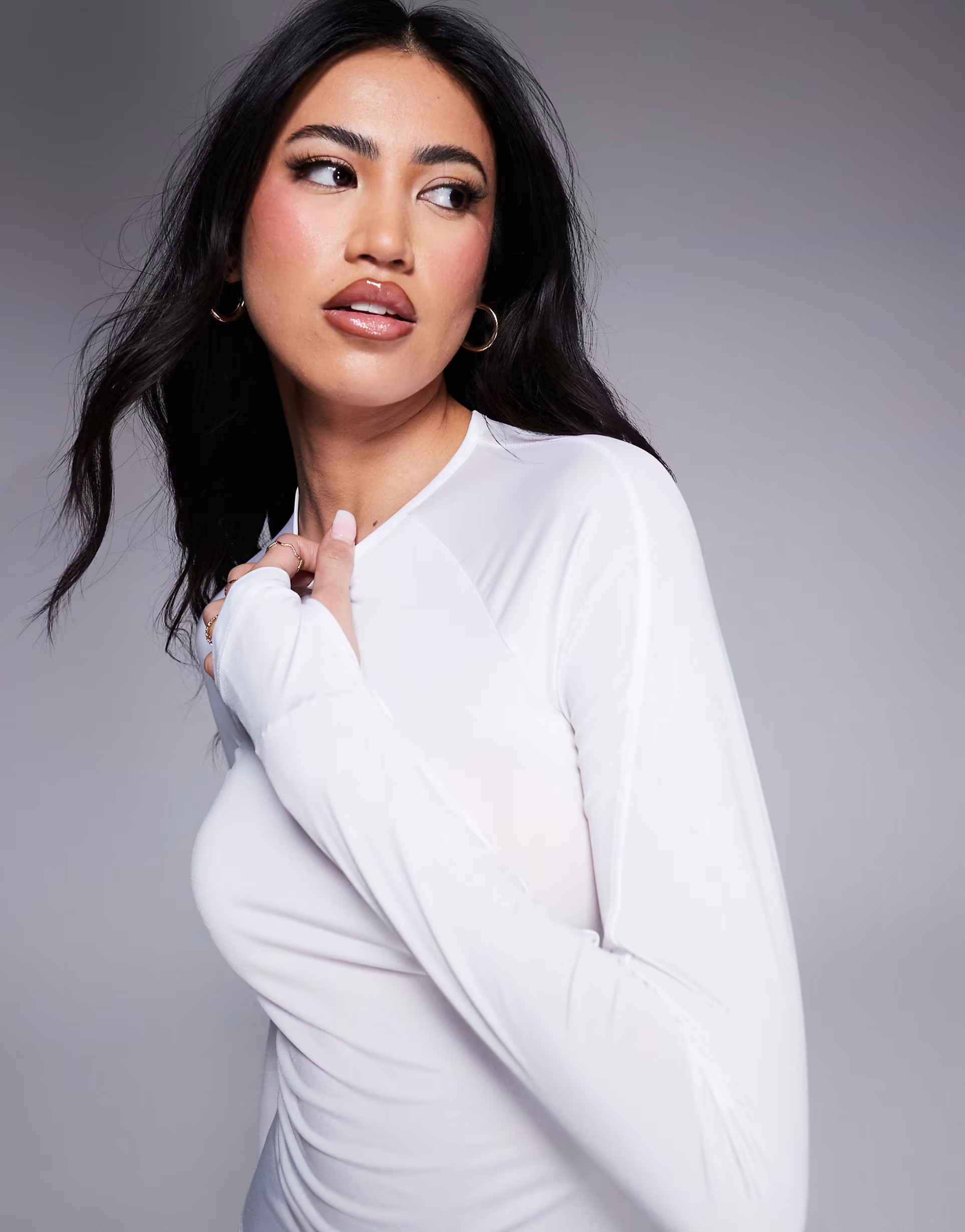 ASOS 4505 Icon slim fit active long sleeve top in white | ASOS (Global)