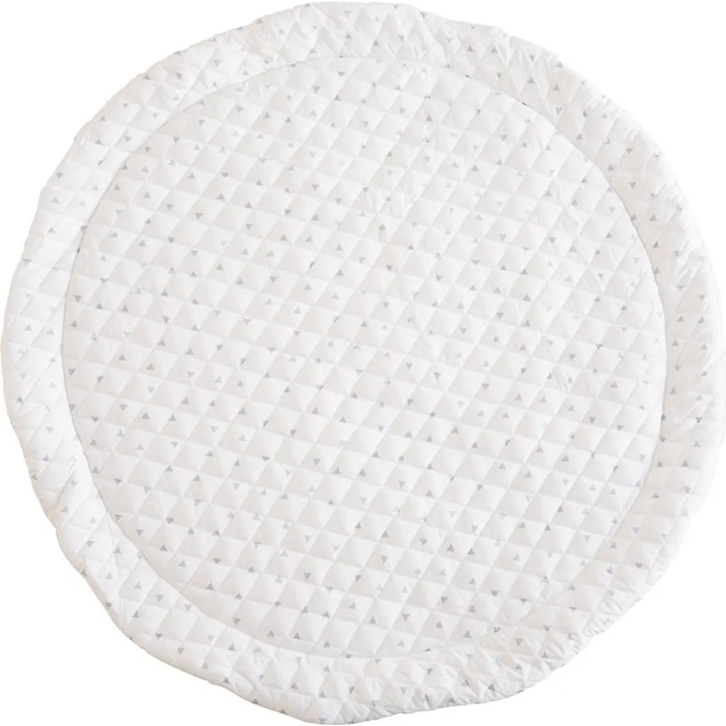 Poppyseed Play Extra Padded Round Play Mat in Gray Triangle at Nordstrom | Nordstrom
