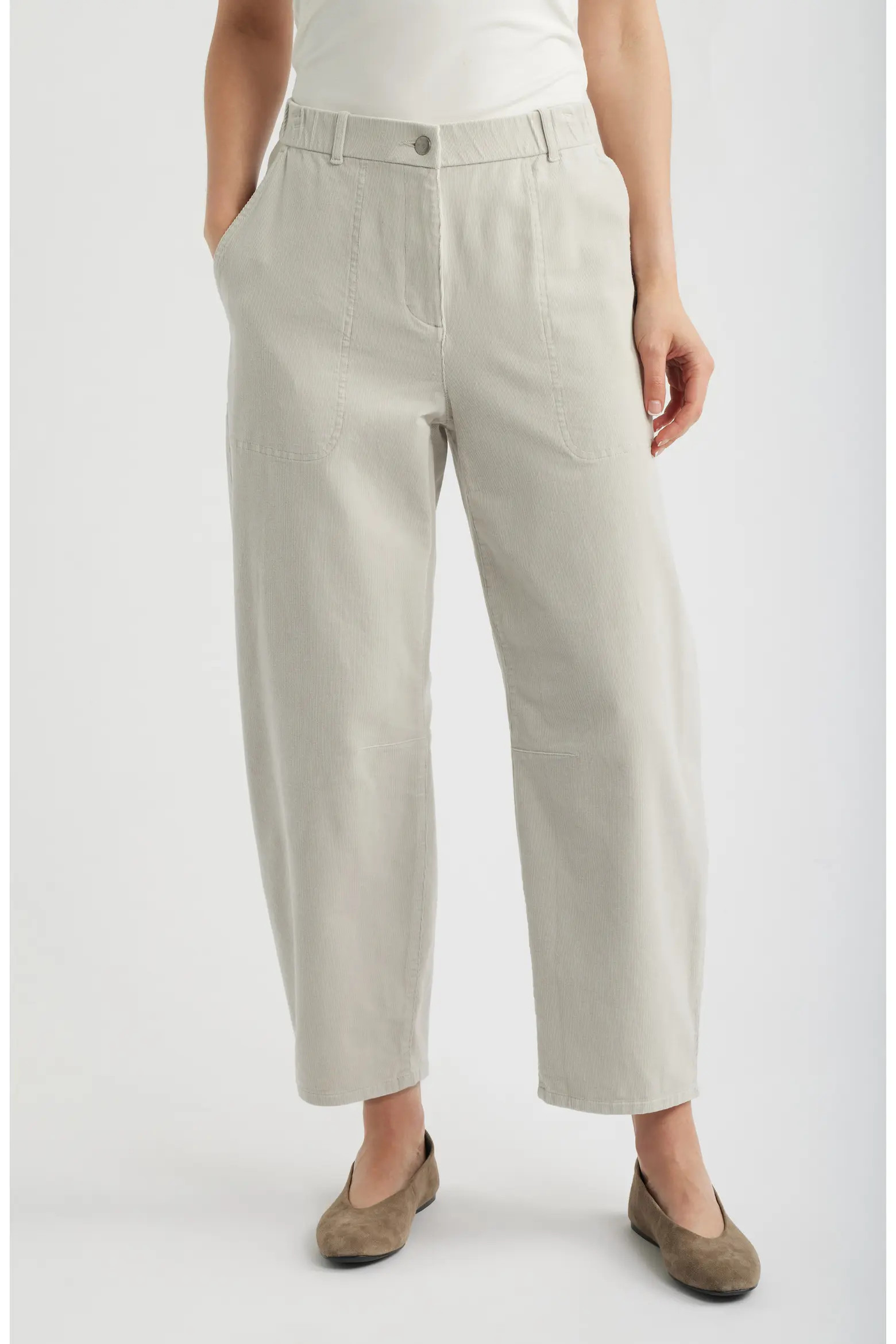 Stretch Organic Cotton Corduroy Arch Wide Leg Ankle Pants (Women) | Nordstrom | Nordstrom