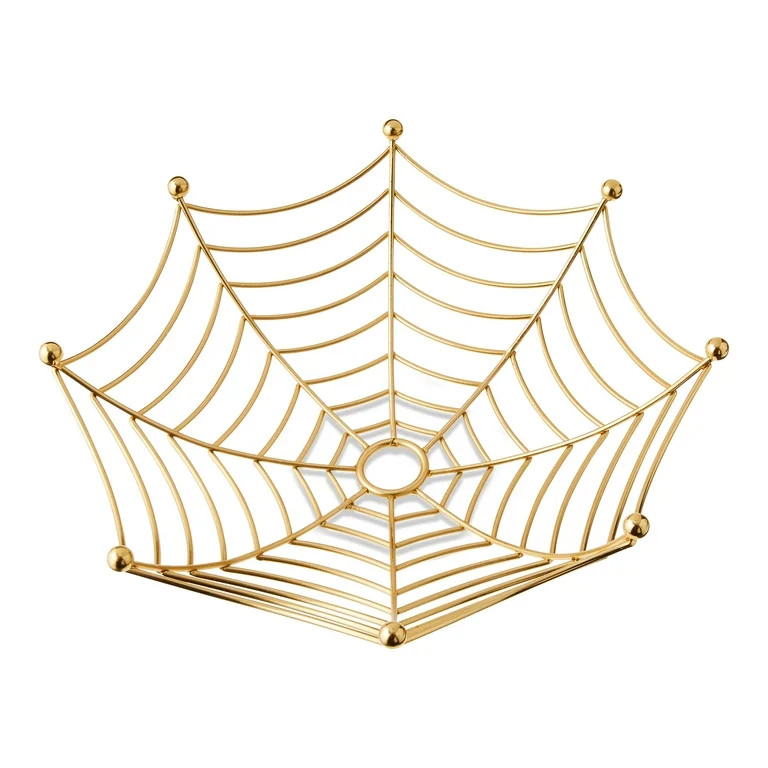 Spider Web Wire Basket Tabletop Decor, Gold, 10.5" x 3.25", Halloween by Way To Celebrate | Walmart (US)