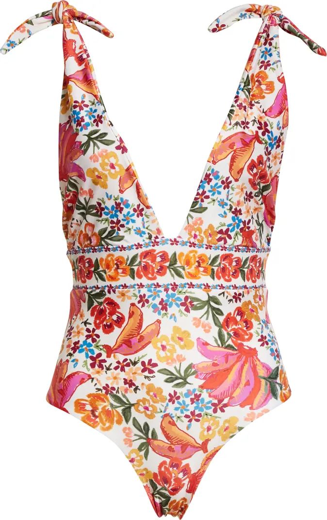 Spring Bananas Floral Print One-Piece Swimsuit | Nordstrom