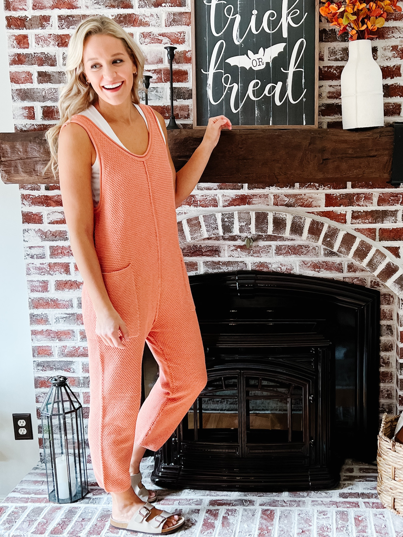 Size small, “canyon” jumpsuit
Amazon sandals-size up one whole size

#LTKunder100 #LTKSeasonal #LTKshoecrush