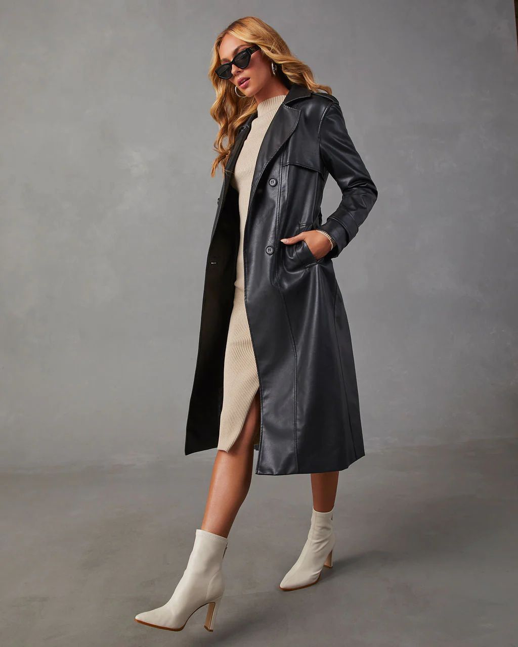 Constantine Faux Leather Trench Coat | VICI Collection