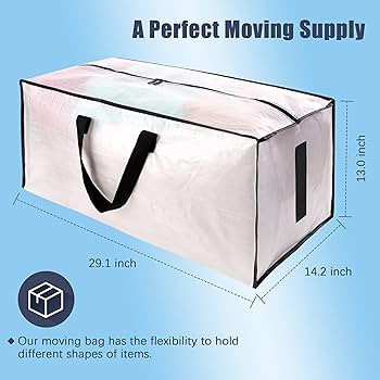 8 Pack Large Strong Moving Bags with Zippers & Carrying Handles - Water-Resistant - Heavy Duty St... | Amazon (US)