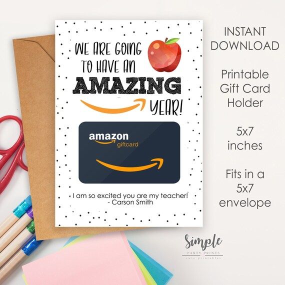 First Day of School Gift Card Holder Amazon Gift Card Holder - Etsy | Etsy (US)