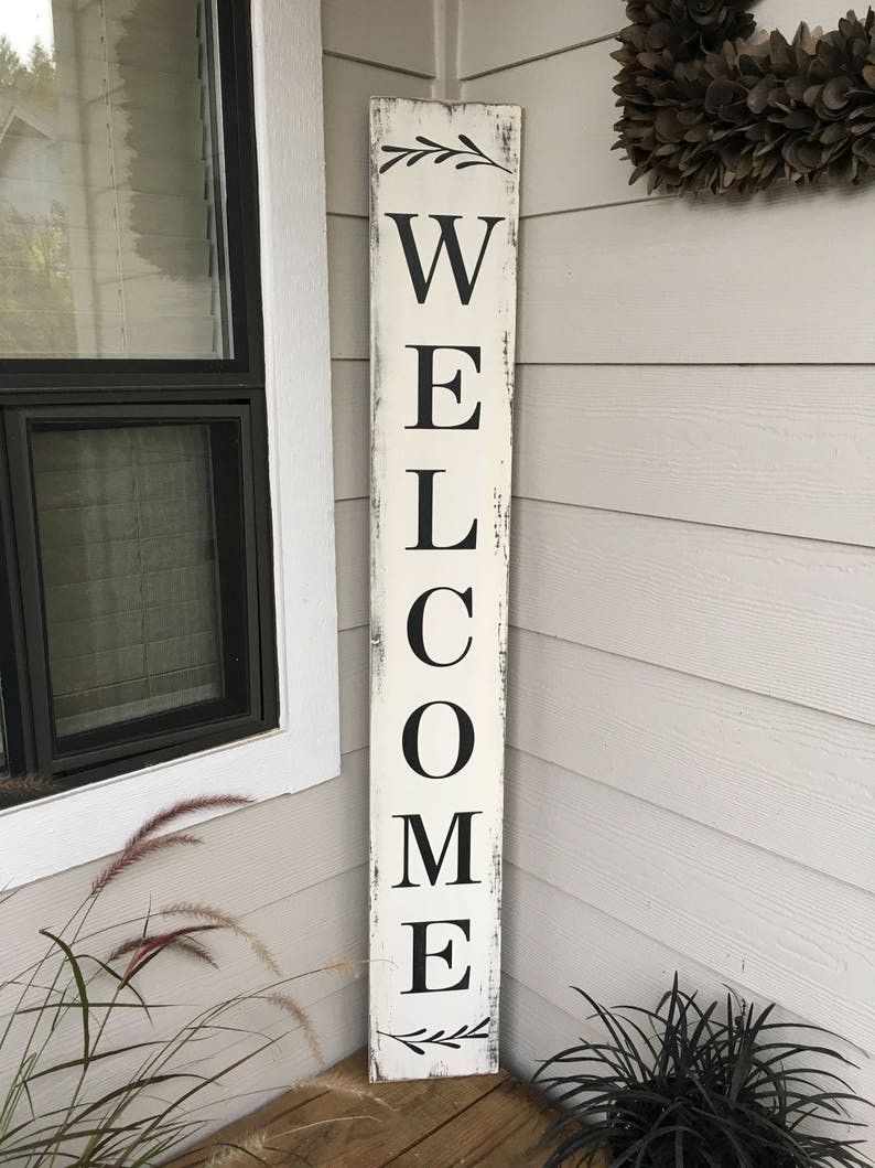 Welcome - Farmhouse Style Wood Sign | Etsy (US)