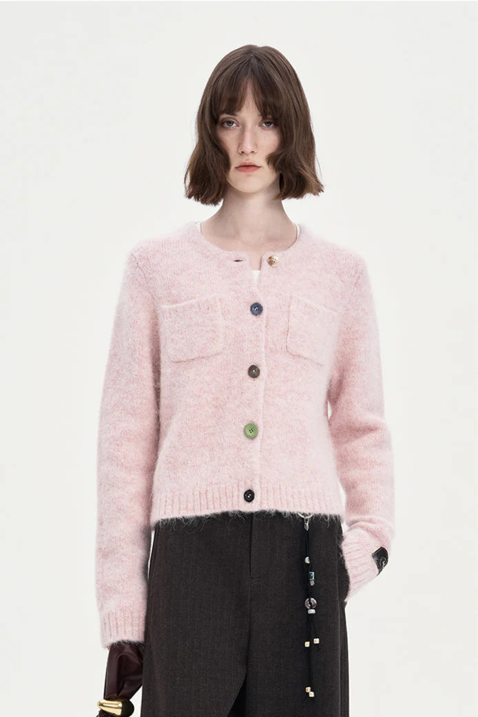 Alpaca Blend Cropped Cardigan Sweater | SELFWHO