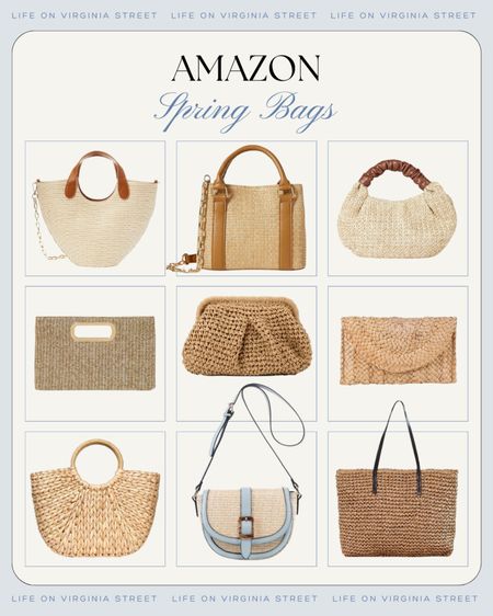 Cute Amazon spring bag finds that will also work well into summer! Includes raffia purse, seagrass totes, raffia clutches, handbags and more! The perfect spring accessory!
.
#ltkfindsunder50 #ltkfindsunder100 #ltkseasonal #ltksalealert #ltkover40 #ltkstyletip #ltktravel

#LTKfindsunder50 #LTKitbag #LTKSeasonal
