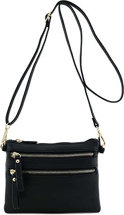Multi Zipper Pocket Small Wristlet Crossbody Bag | Amazon (US)