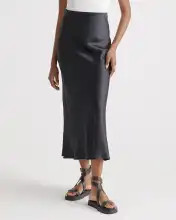 100% Washable Silk Maxi Skirt in Black | Quince