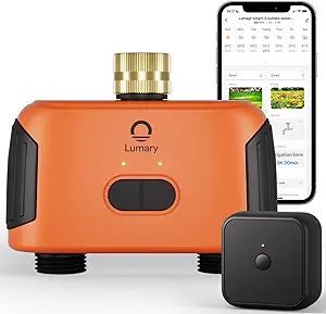 Lumary Smart Sprinkler Timer 2 Zone, WiFi Water Timer for Garden Hose, Brass Inlet Water Hose Tim... | Amazon (US)