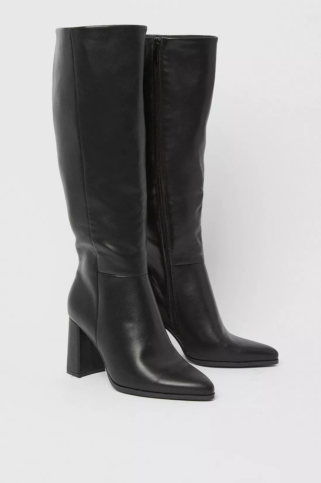 Wide Fit Kimmy Heeled Knee High Boots | Dorothy Perkins (UK)