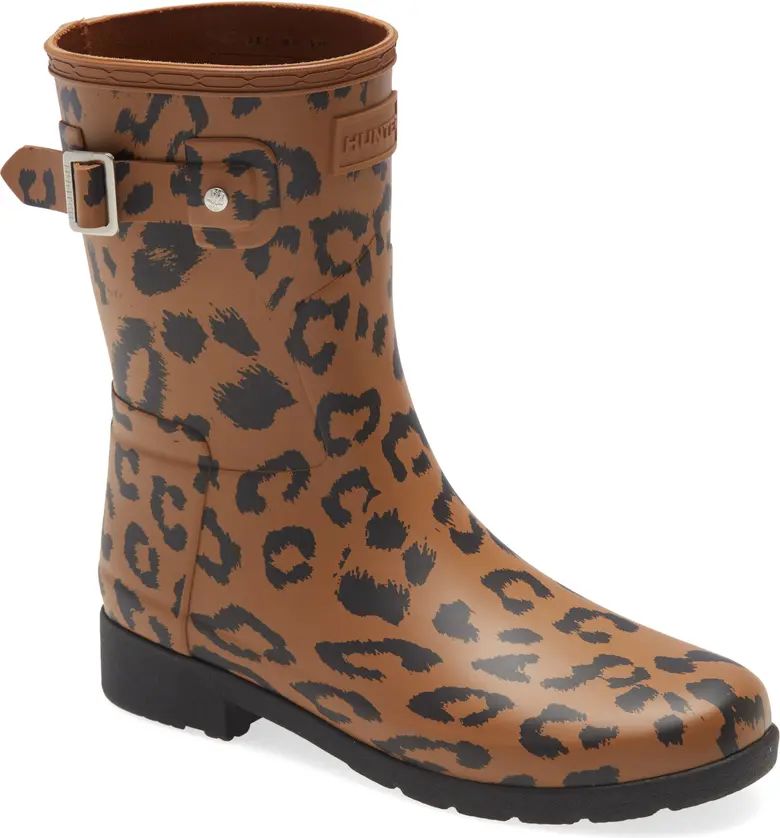 Original Leopard Print Refined Short Waterproof Rain Boot | Nordstrom