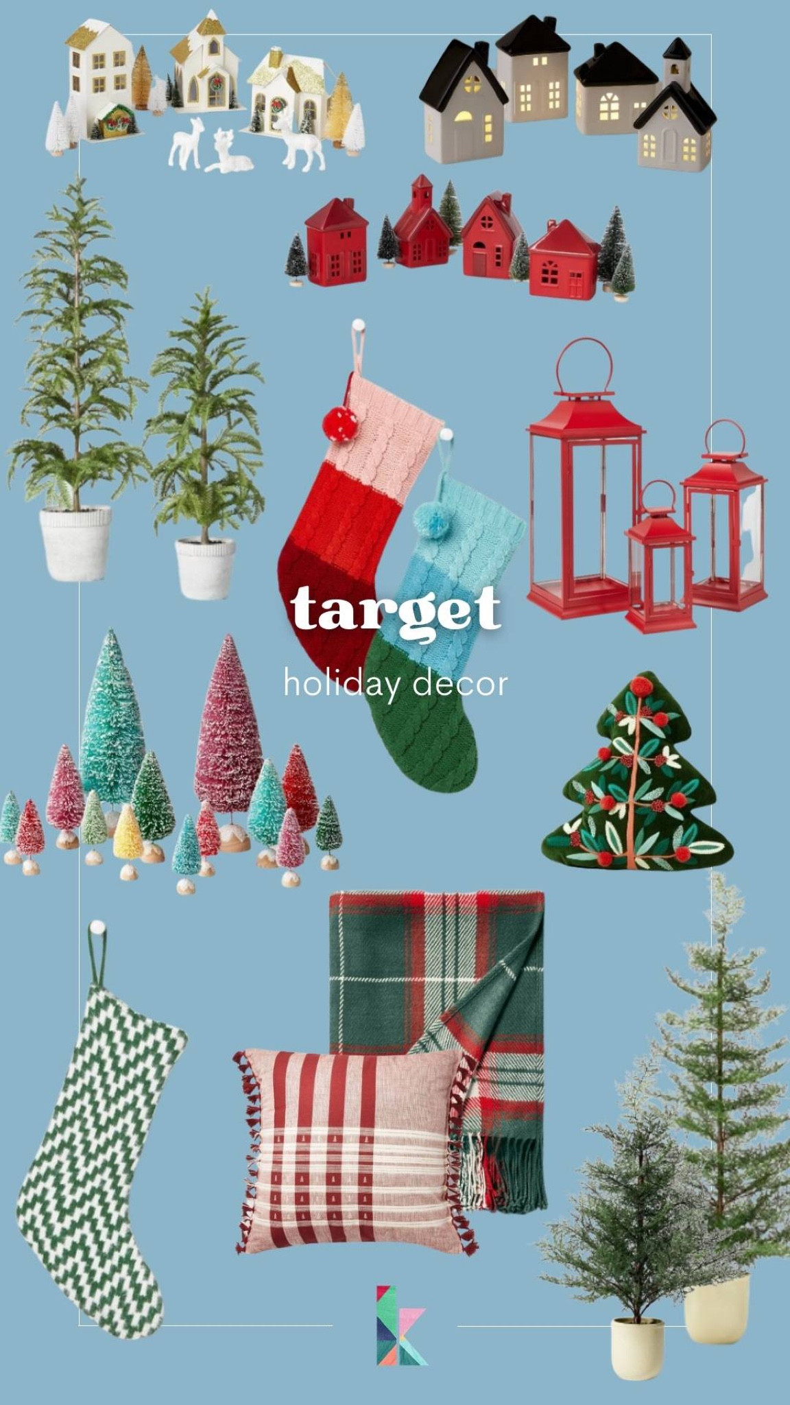 Christmas decor, holiday decor, target Christmas, target holiday, colorful Christmas, Christmas stockings, Christmas village houses, Christmas throw pillows, faux balsam fir tree, faux pine tree, plaid throw blanket, bottlebrush trees, red lanterns 

#LTKhome #LTKHoliday #LTKSeasonal
