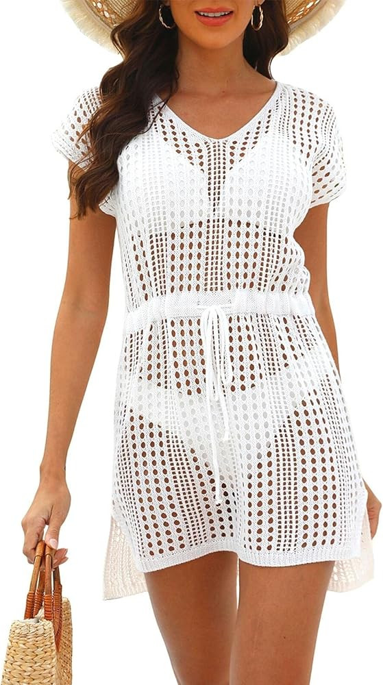 Pcunitly Women Crochet Cover Up Beach Swimsuit Coverups | Amazon (US)