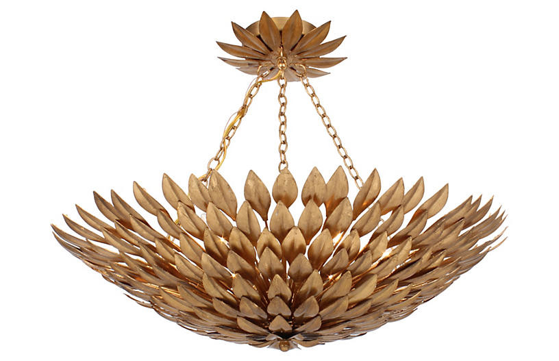Broche 6-Light Semi-Flush, Gold | One Kings Lane