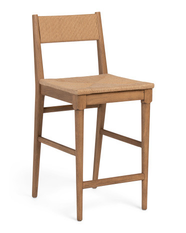 Solid Mahogany Counter Stool With Cord Back | Chairs & Seating | Marshalls | Marshalls