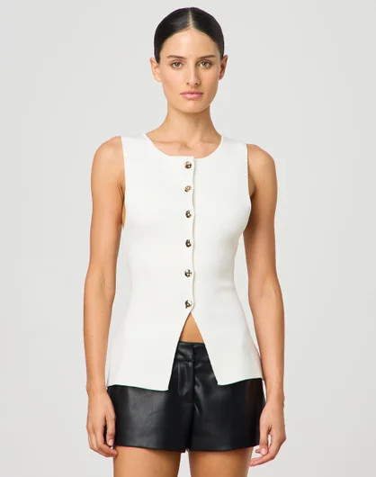 Fitted Button Up Knit Vest | Glassons (Australia)