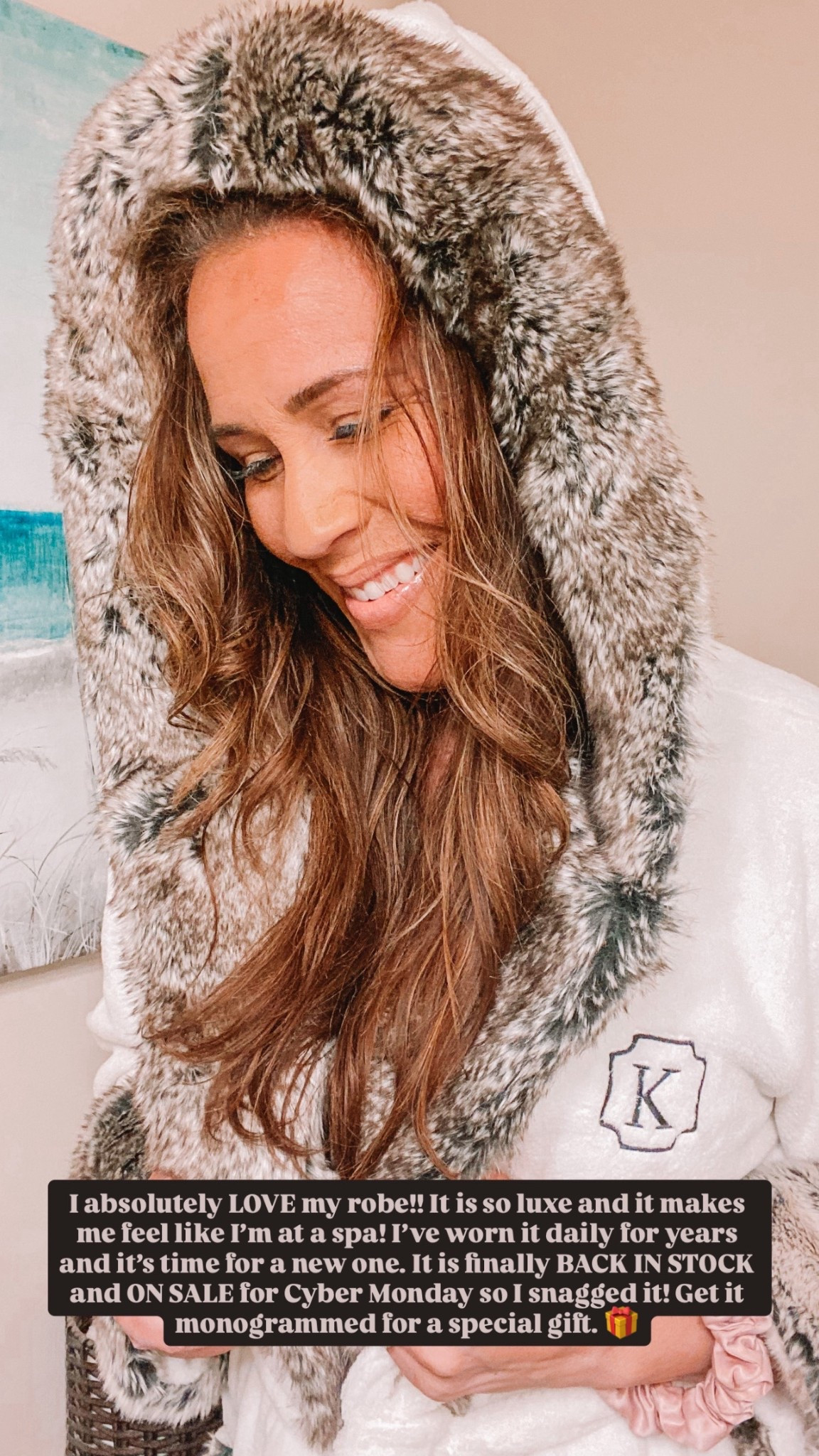 My hooded robe is finally back in stock and on sale for Cyber Monday!! I absolutely LOVE my robe!! It is so luxe and it makes me feel like I’m at a spa! I’ve worn it daily for years and it’s time for a new one so I snagged one while on sale! Get it monogrammed for a special gift. 🎁 It also has matching slippers, gifts for her, gift idea, luxe gift @potterybarn #LaidbackLuxeLife

Robe: M (I have it in the gray ombré faux fur)

Hey Beautiful! Feel free to comment on this post if you have any questions! 🫶🏽

Follow me for more fashion finds, beauty faves, lifestyle, home decor, sales and more! So glad you’re here!! XO, Karma#LTKCyberWeek

#LTKOver40 #LTKGiftGuide