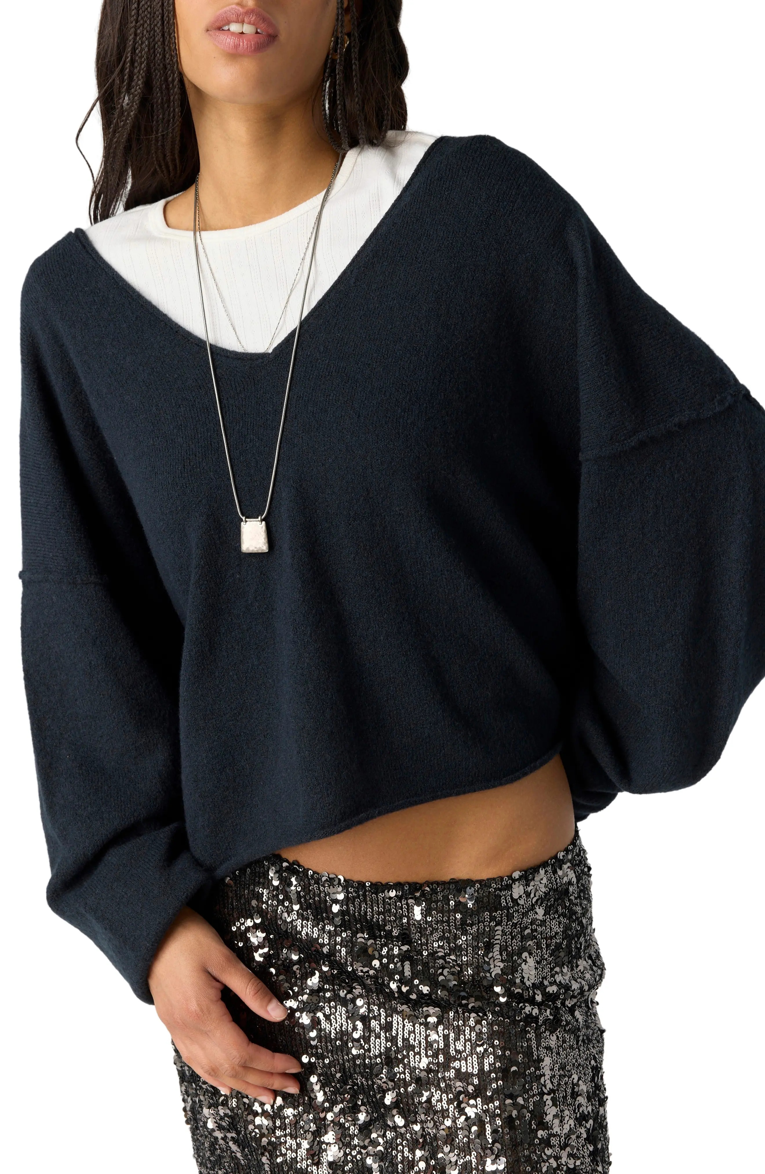 Free People See Me V-Neck Pullover Sweater (Women) | Nordstrom | Nordstrom