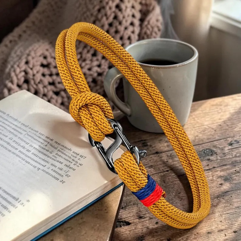 Handcrafted Nautical Rope Bracelet, Matte Black Carabiner Clasp, Men's Surfer Jewelry, Gift for H... | Etsy (Global)