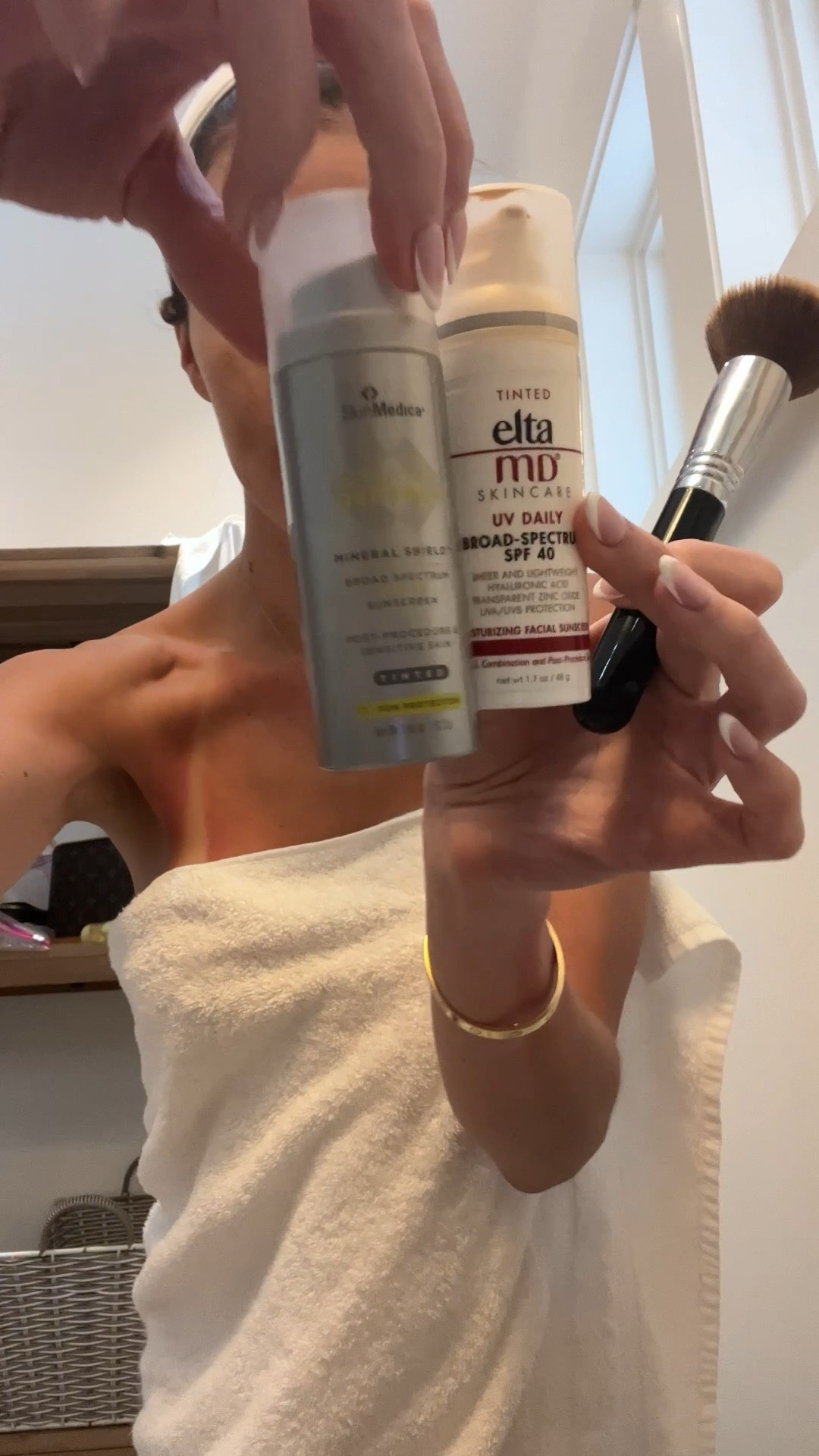 My no-makeup makeup look when at the beach! I protect my face with medical grade tinted SPF (either skinmedica or ELTA md - you only need 1) and then for an extra sunkissed bronze, I add the drink elephant drops! As you can see, my face was super protected yesterday unlike my chest lol! I’ll need to apply extra sunblock on my chest today lol!!! #skinmedica #skincare #spf #bronzer #tan #selftanner #beachmakeup #poolmakeup #vacation 

#LTKtravel #LTKSeasonal #LTKunder50