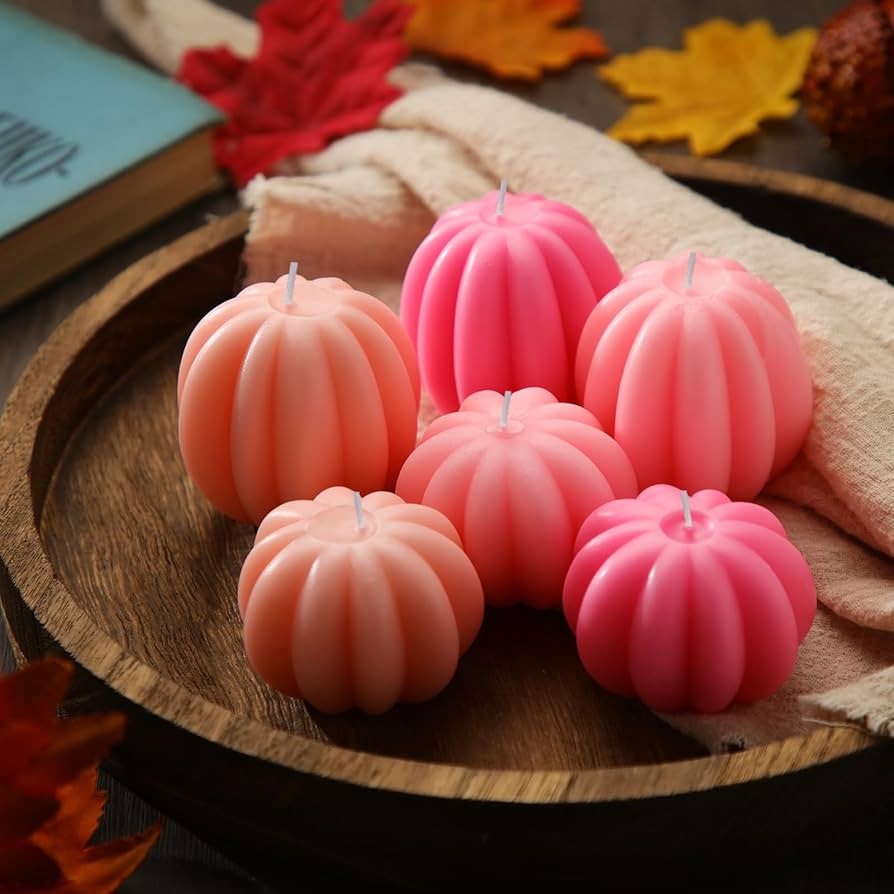 Mtlee 6 Pieces Thanksgiving Pumpkin Shaped Soy Candles Scented Candles Fall Pumpkin Tealight Cand... | Amazon (US)