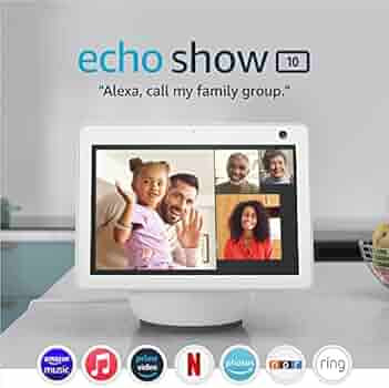 Echo Show 10 (3rd Gen) | HD smart display with motion and Alexa | Glacier White | Amazon (US)