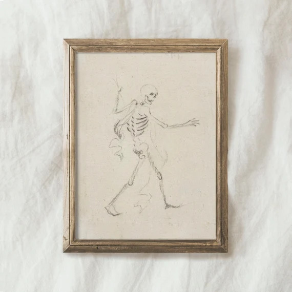 Minimalist Halloween Skull Prints / Vintage Halloween Skeleton - Etsy | Etsy (US)