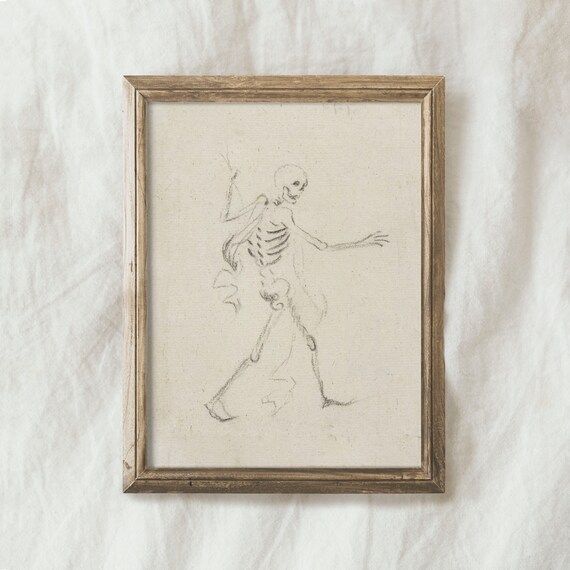 Minimalist Halloween Skull Prints / Vintage Halloween Skeleton - Etsy | Etsy (US)