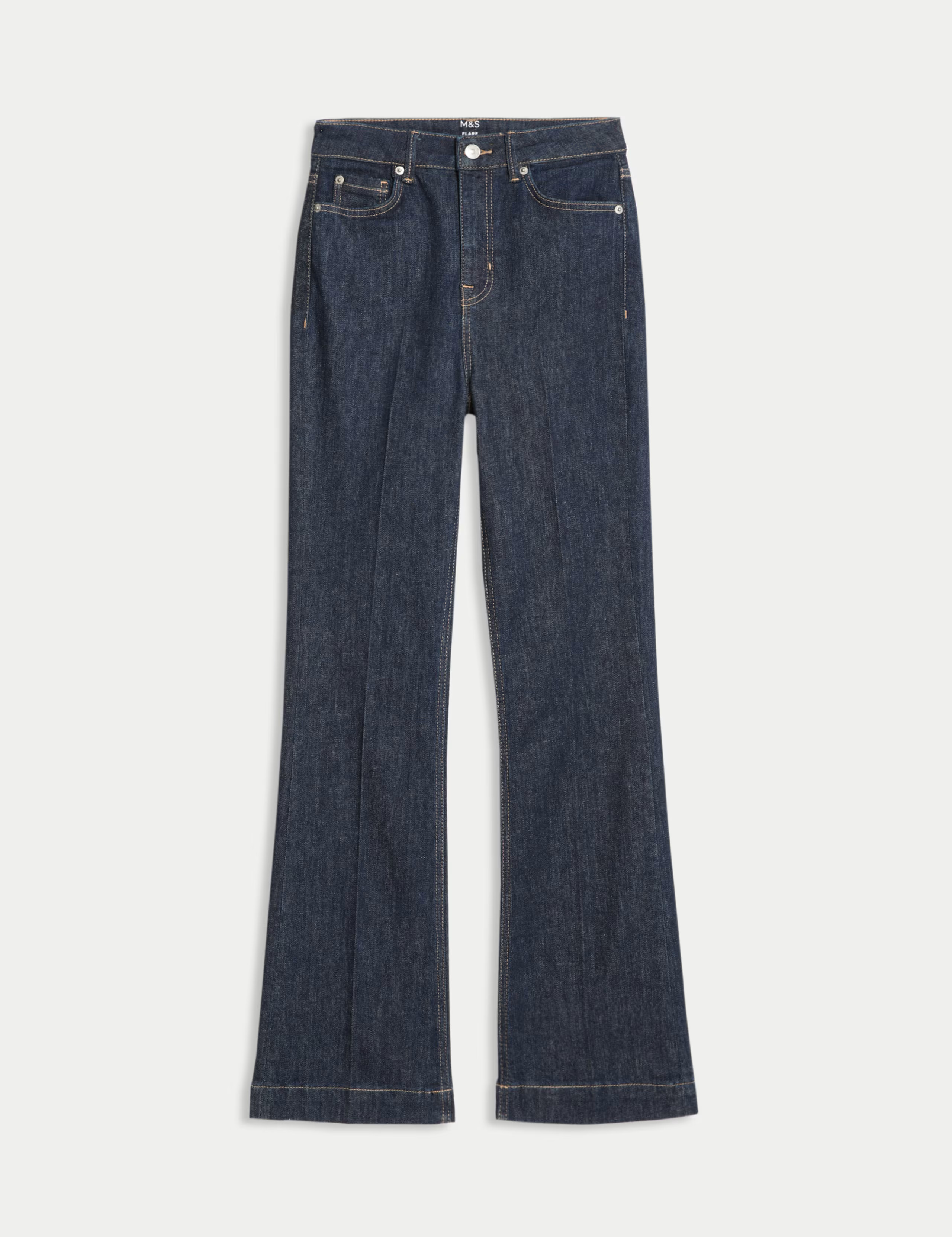 High Waisted Crease Front Slim Flare Jeans | Marks & Spencer (UK)