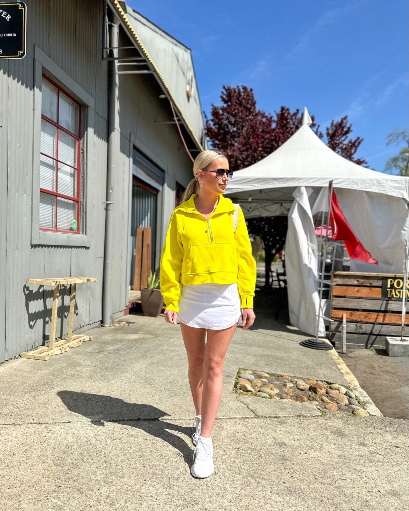 Skirt is sold out, but linking a couple similar styles below!

Sweatshirt: Sonic Yellow, XS/S
Skirt: White, 4
Sneakers: White, 9.5

Athleisure | Tennis Skirt | Skort | Golf | Casual | Spring

#LTKfit #LTKSeasonal