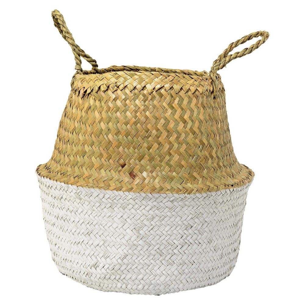 Seagrass Basket with Handles 12.5 x 14"" Natural/White - 3R Studios | Target
