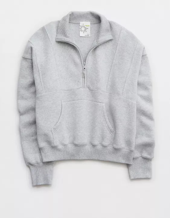 OFFLINE By Aerie Cloud Fleece Quarter Zip Sweatshirt | Aerie