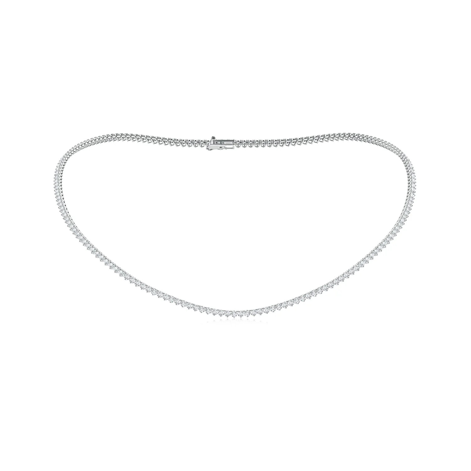 16" Three-Prong Set Lab-Grown Diamond Tennis Necklace in 14K White Gold (F-G, VS - 6.23CT. TW.) |... | Angara US