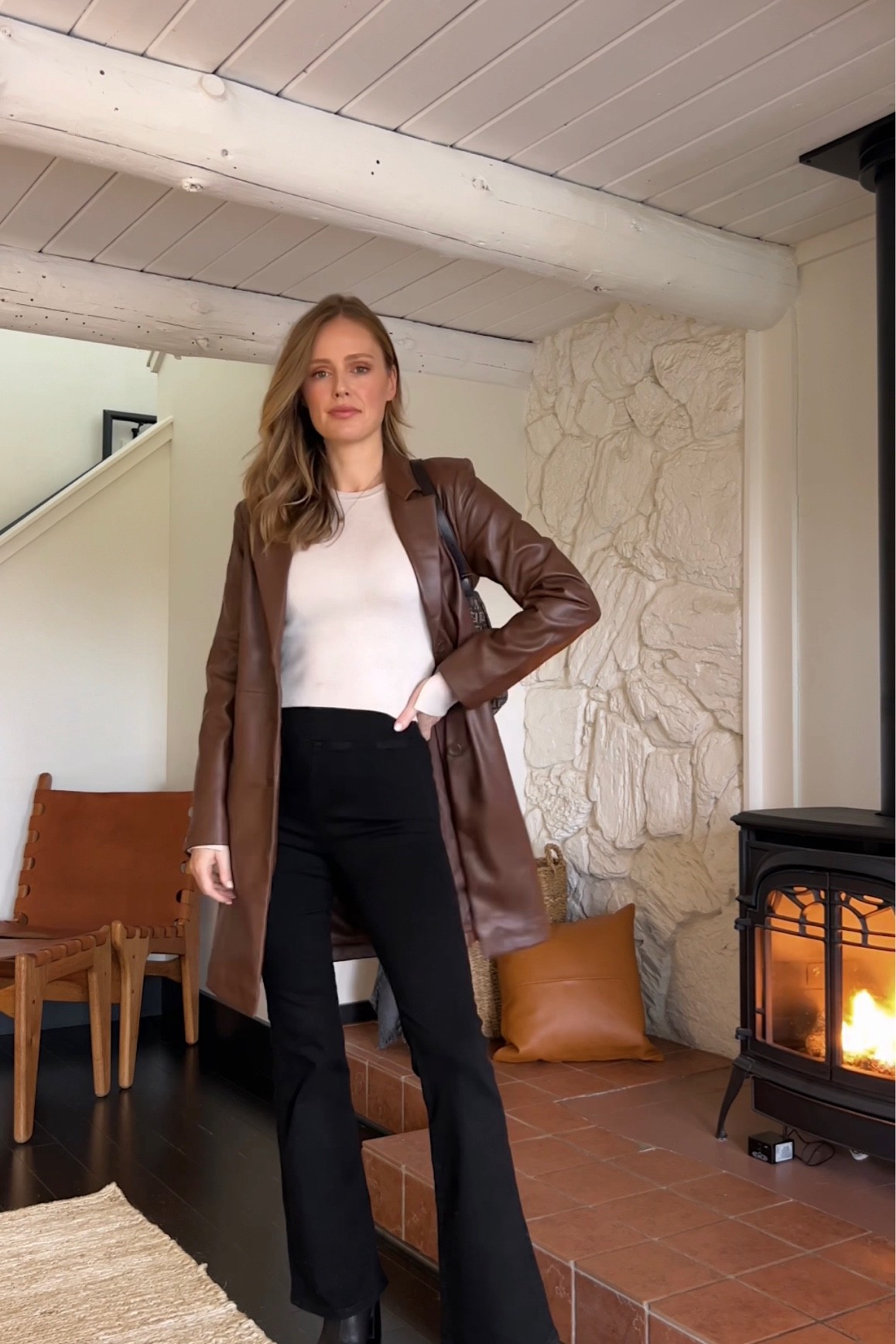 Abercrombie faux leather duster coat - I’m wearing a size small 

#LTKstyletip