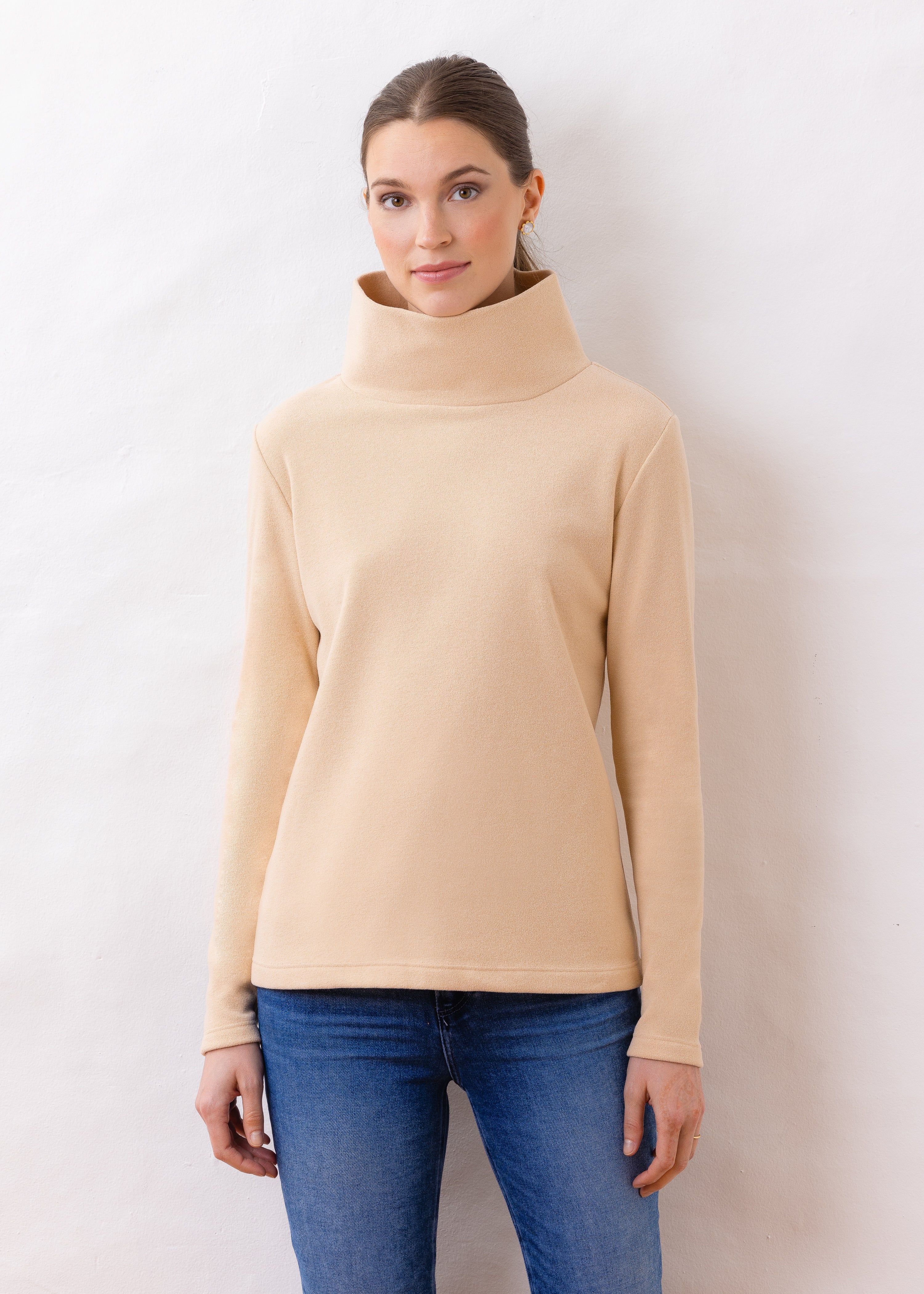 Greenpoint Turtleneck in Terry Fleece (Natural Blush) | Dudley Stephens