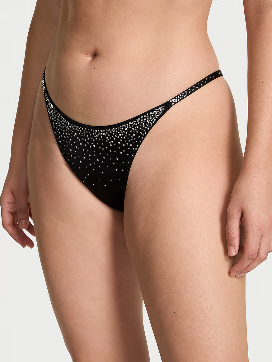 Buy Sparkle Crystal Shine Strap Brazilian Panty, Black - Order Brazilian online - Victoria's Secr... | Victoria's Secret (US / CA )
