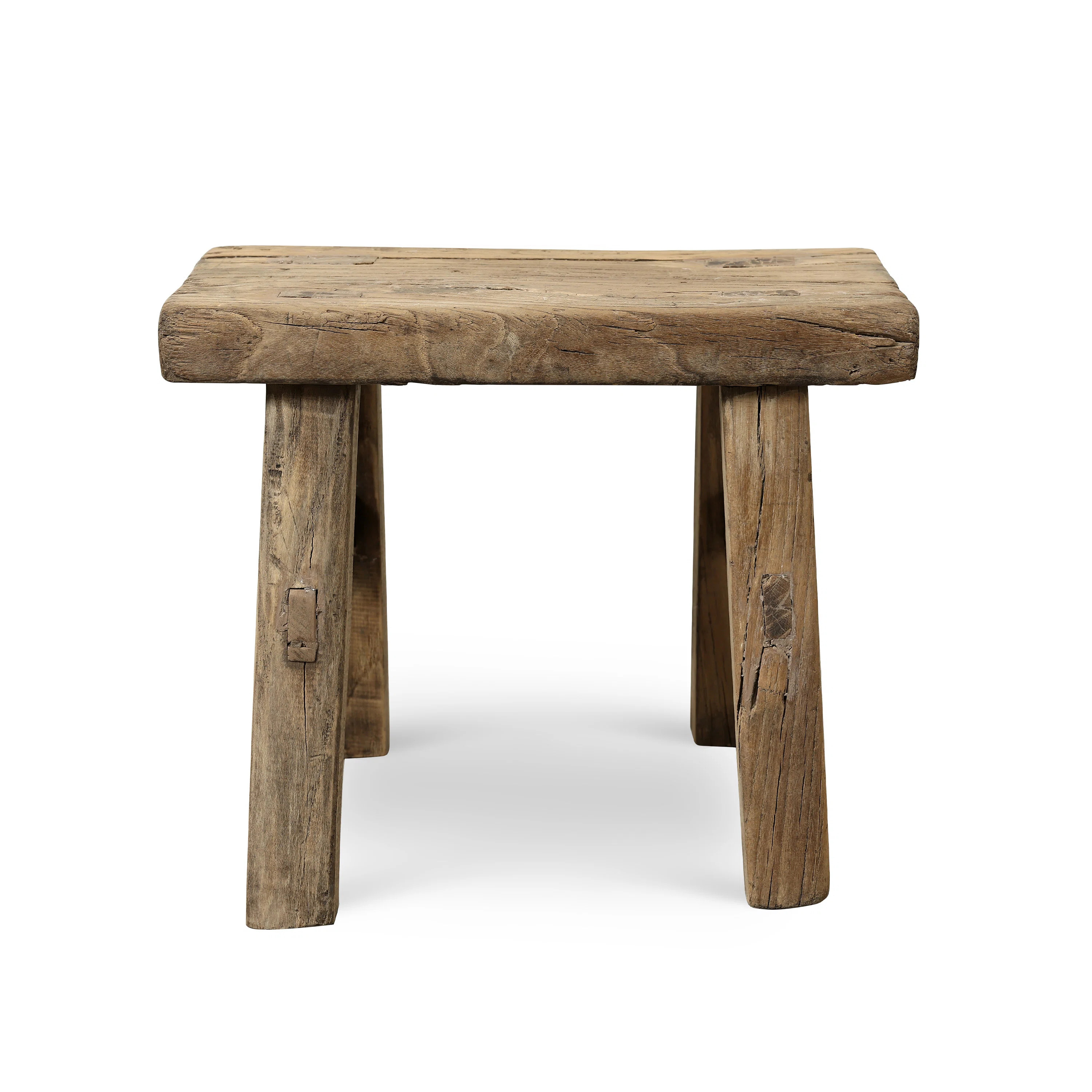 11" W Rustic Vintage Mini Stool – Rectangular Wooden Accent with Weathered Natural Finish | Wayfair North America