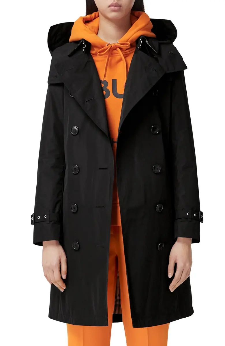 Burberry Kensington Taffeta Trench Coat with Detachable Hood | Nordstrom | Nordstrom