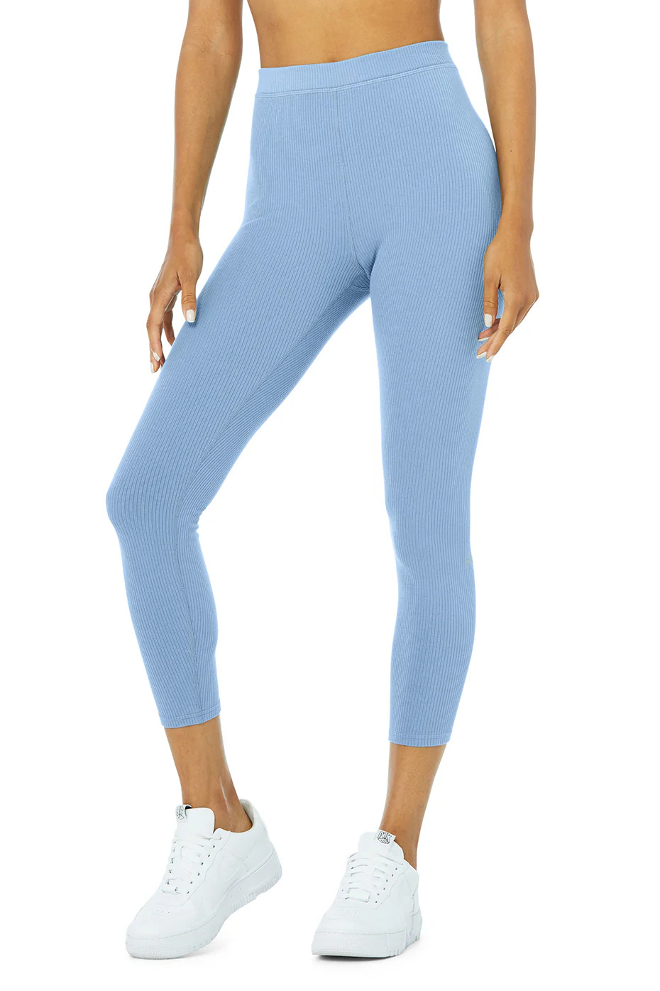 Alo YogaÂ® | Ribbed High-Waist 7/8 Blissful Legging in Blue Skies, Size: XS | Alo Yoga (US)
