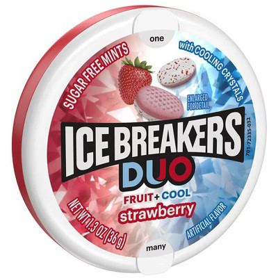Ice Breakers Duo Sugar Free Breath Mints Strawberry Flavored 1.3 oz | Target