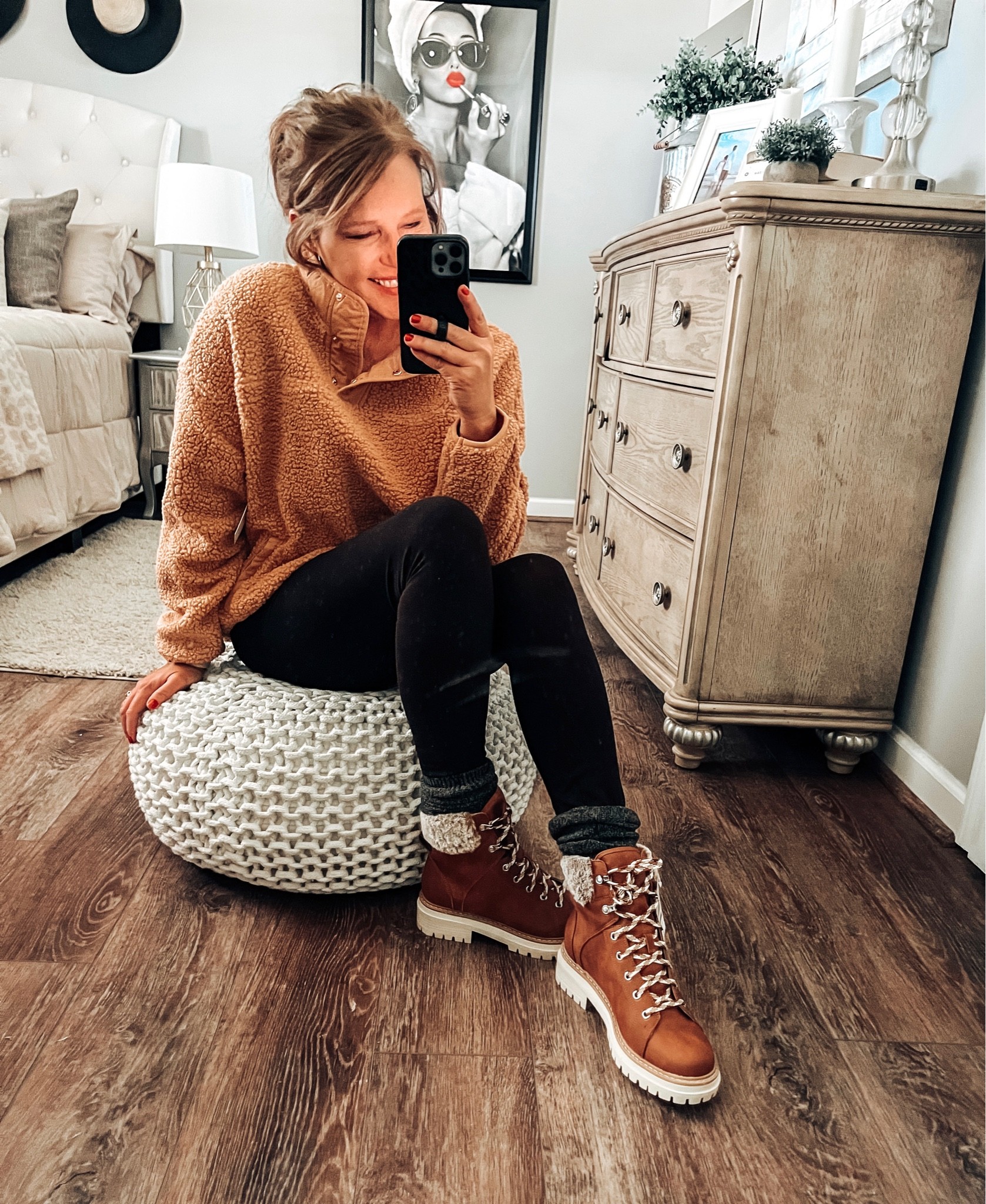 Loving this Sherpa pullover from @walmart ❤️❤️ #walmartpartner Fits tts, love the collar, it has pockets, and it comes in multiple colors. Paired with Time and Tru leggings and the Time and Tru winter boots. All items fits tts 

#walmartfashion #walmart #walmartfinds leggings, boots, pullover, sherpa, weekend outfit, fall outfit, casual outfit, fall trends, fashion over 40

#LTKunder50 #LTKshoecrush #LTKsalealert