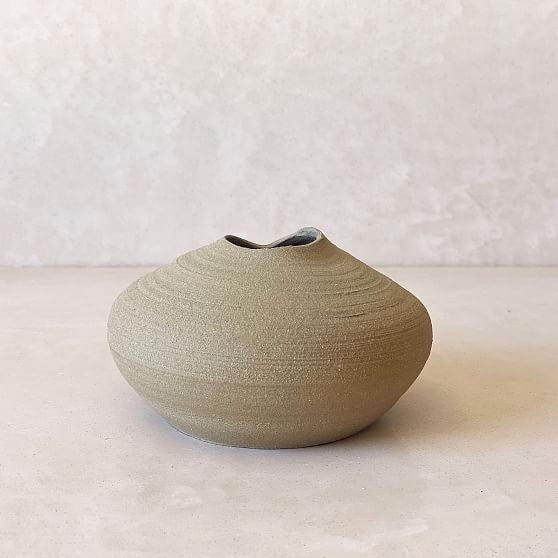 Round Vase, Raw Brown, Small | West Elm (US)