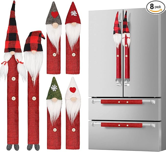 D-FantiX Gnome Christmas Refrigerator Handle Covers Set of 8, Adorable Swedish Tomte Kitchen Appl... | Amazon (US)